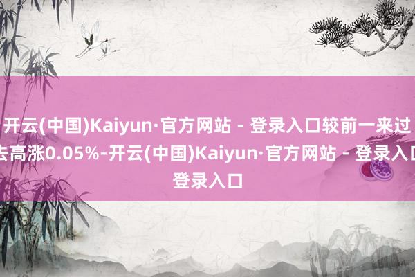 开云(中国)Kaiyun·官方网站 - 登录入口较前一来过去高涨0.05%-开云(中国)Kaiyun·官方网站 - 登录入口