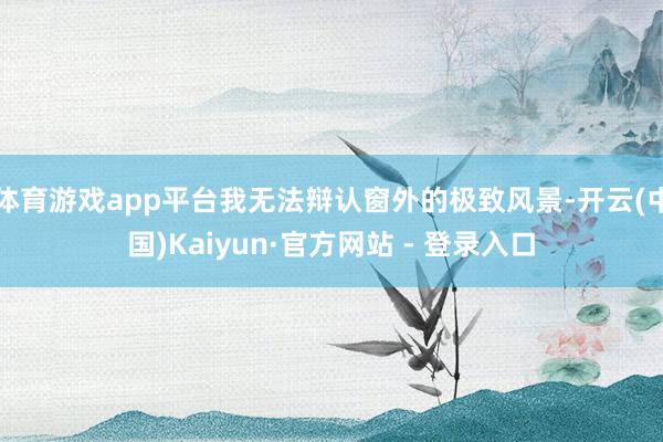 体育游戏app平台我无法辩认窗外的极致风景-开云(中国)Kaiyun·官方网站 - 登录入口