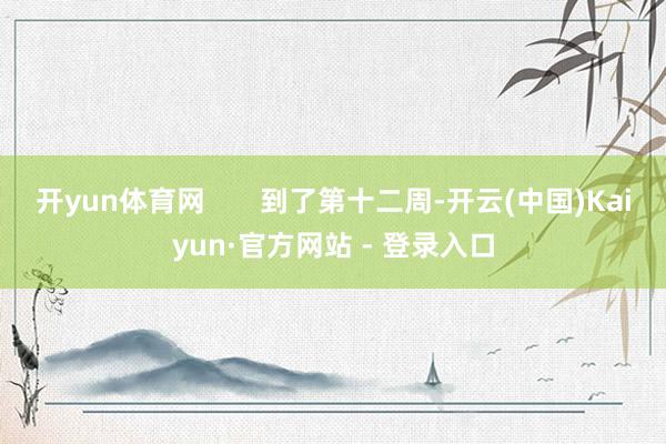 开yun体育网       到了第十二周-开云(中国)Kaiyun·官方网站 - 登录入口