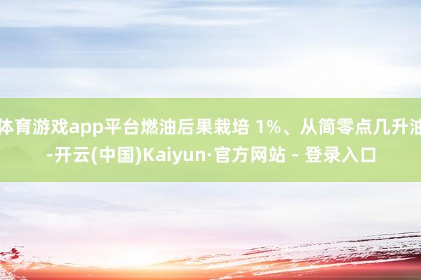 体育游戏app平台燃油后果栽培 1%、从简零点几升油-开云(中国)Kaiyun·官方网站 - 登录入口