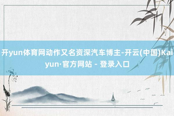 开yun体育网动作又名资深汽车博主-开云(中国)Kaiyun·官方网站 - 登录入口