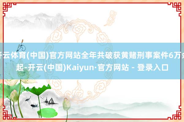 开云体育(中国)官方网站全年共破获黄赌刑事案件6万余起-开云(中国)Kaiyun·官方网站 - 登录入口