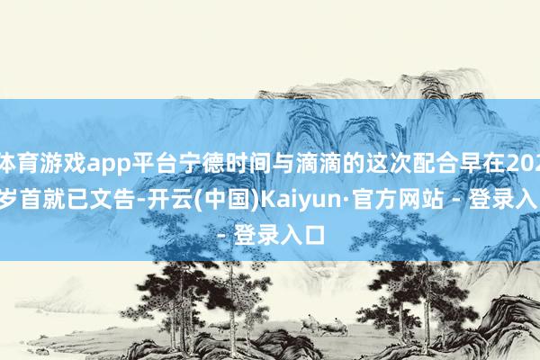 体育游戏app平台宁德时间与滴滴的这次配合早在2024岁首就已文告-开云(中国)Kaiyun·官方网站 - 登录入口