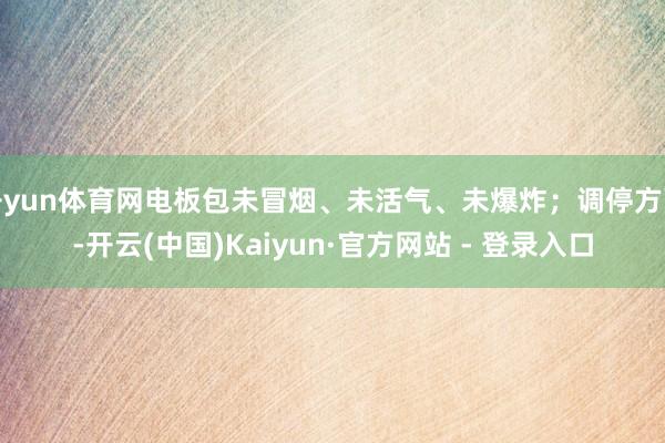 开yun体育网电板包未冒烟、未活气、未爆炸；调停方面-开云(中国)Kaiyun·官方网站 - 登录入口
