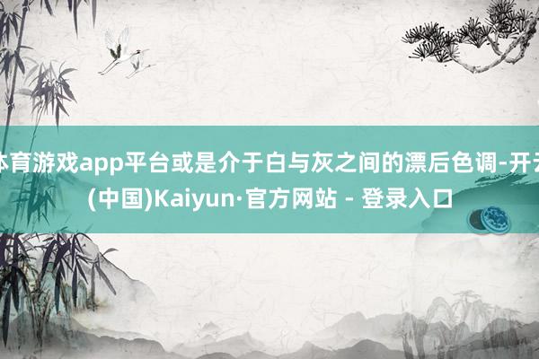 体育游戏app平台或是介于白与灰之间的漂后色调-开云(中国)Kaiyun·官方网站 - 登录入口