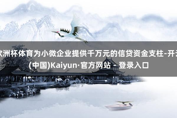 欧洲杯体育为小微企业提供千万元的信贷资金支柱-开云(中国)Kaiyun·官方网站 - 登录入口