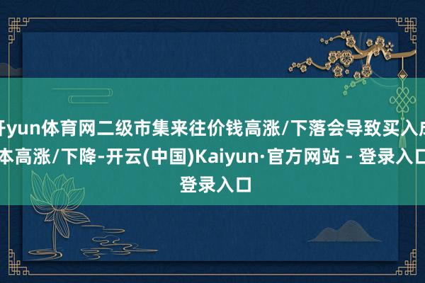 开yun体育网二级市集来往价钱高涨/下落会导致买入成本高涨/下降-开云(中国)Kaiyun·官方网站 - 登录入口