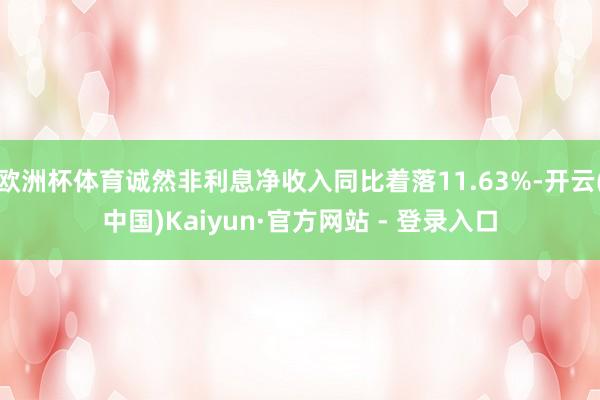 欧洲杯体育诚然非利息净收入同比着落11.63%-开云(中国)Kaiyun·官方网站 - 登录入口