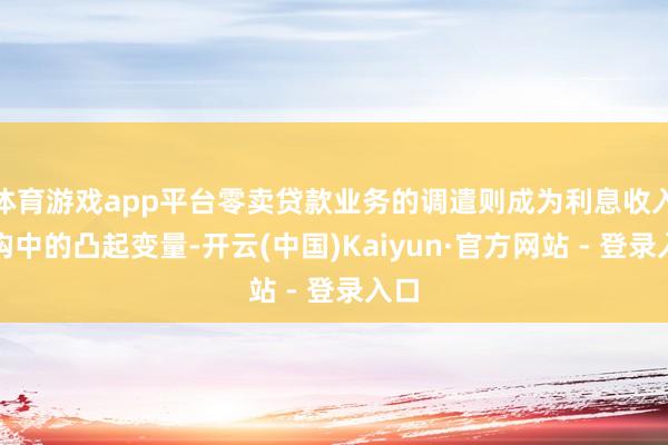 体育游戏app平台零卖贷款业务的调遣则成为利息收入结构中的凸起变量-开云(中国)Kaiyun·官方网站 - 登录入口