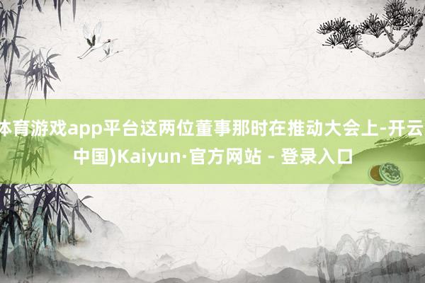 体育游戏app平台这两位董事那时在推动大会上-开云(中国)Kaiyun·官方网站 - 登录入口