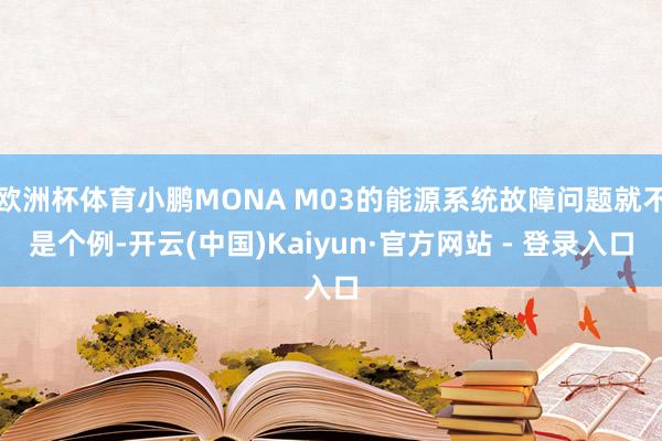 欧洲杯体育小鹏MONA M03的能源系统故障问题就不是个例-开云(中国)Kaiyun·官方网站 - 登录入口