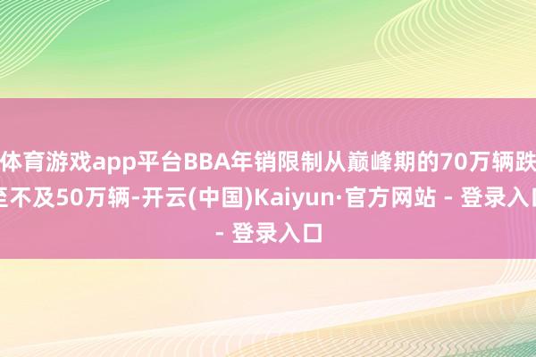 体育游戏app平台BBA年销限制从巅峰期的70万辆跌至不及50万辆-开云(中国)Kaiyun·官方网站 - 登录入口