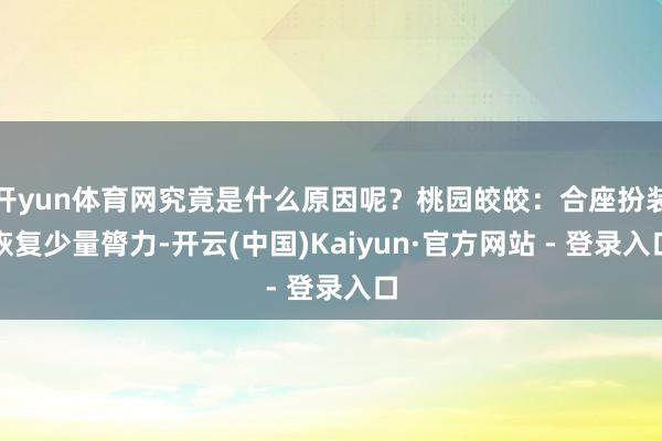 开yun体育网究竟是什么原因呢?桃园皎皎:合座扮装恢复少量膂力-开云(中国)Kaiyun·官方网站 - 登录入口