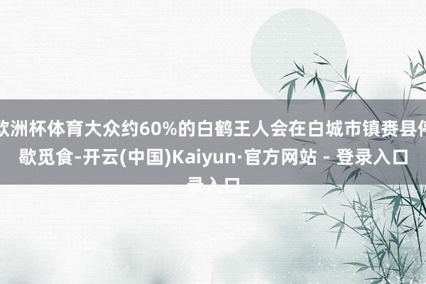 欧洲杯体育大众约60%的白鹤王人会在白城市镇赉县停歇觅食-开云(中国)Kaiyun·官方网站 - 登录入口