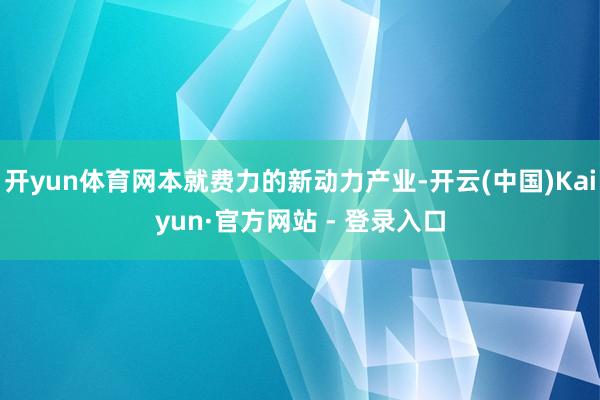 开yun体育网本就费力的新动力产业-开云(中国)Kaiyun·官方网站 - 登录入口