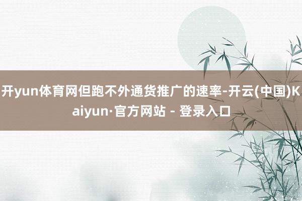 开yun体育网但跑不外通货推广的速率-开云(中国)Kaiyun·官方网站 - 登录入口