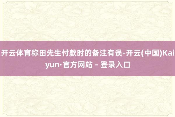 开云体育称田先生付款时的备注有误-开云(中国)Kaiyun·官方网站 - 登录入口