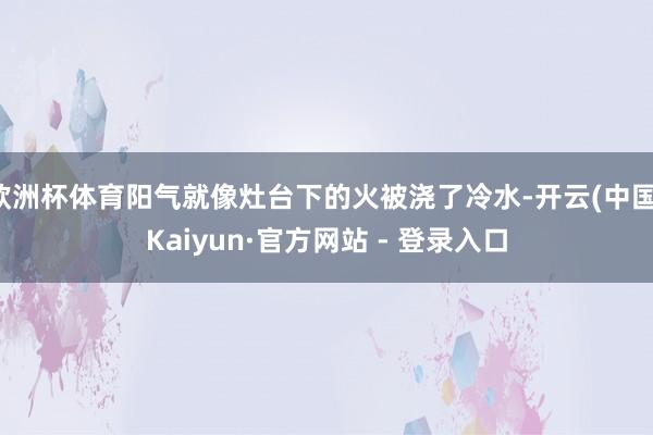 欧洲杯体育阳气就像灶台下的火被浇了冷水-开云(中国)Kaiyun·官方网站 - 登录入口